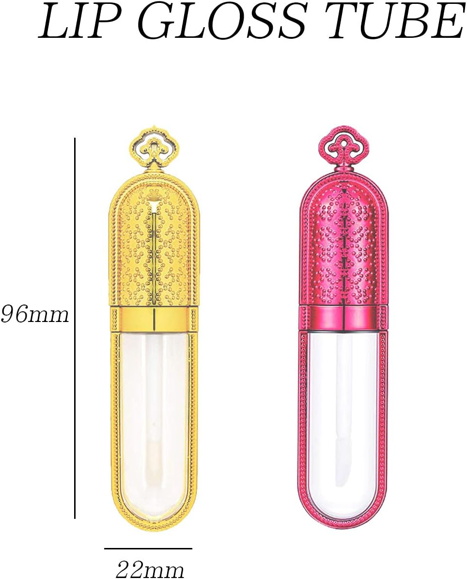 COSIDEA 24 PCS Refillable Empty 5Ml GOLD Crown Lip Gloss Tubes with Wand，Cute Lipgloss Containers， DIY Lip Gloss Making Kit Container Bulk Wholesale image number 4