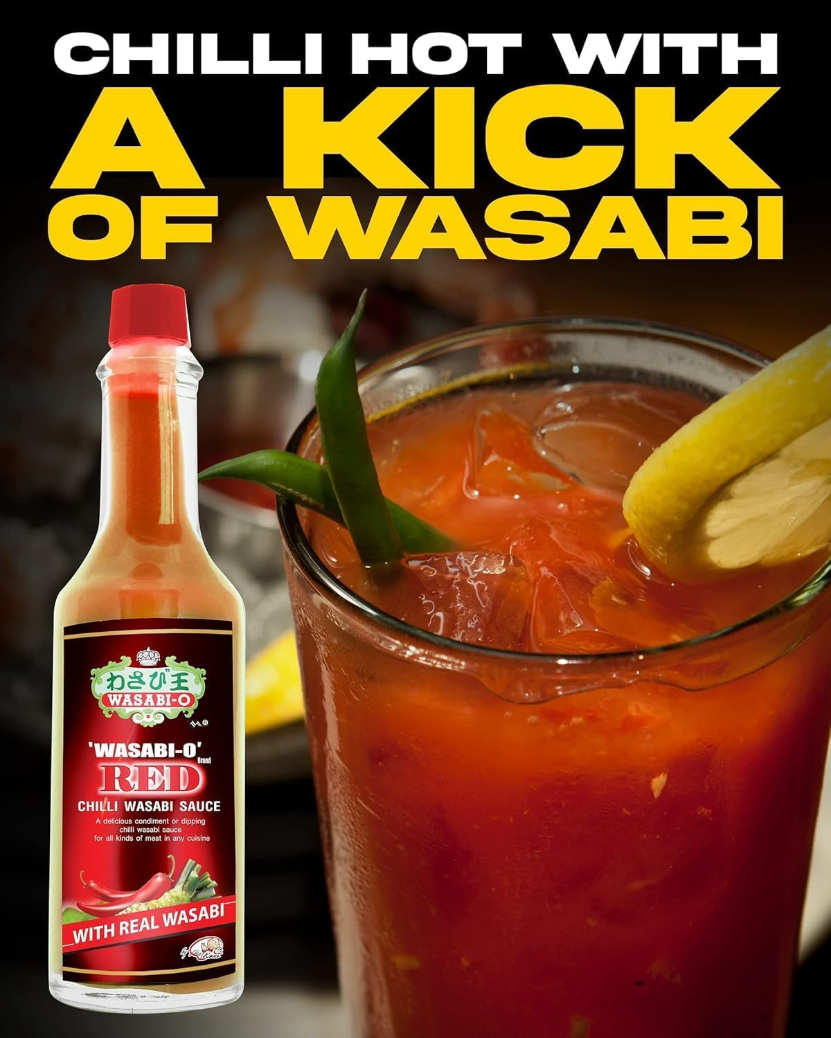 Wasabi O Red Chili Hot & Spicy Sauce - Fresh Made Japanese Sauce with Pure & Real Wasabi, Gluten Free & Vegan Wasabi Sauce for Steak & Sushi, 55G Bottle (Pack of 2)
