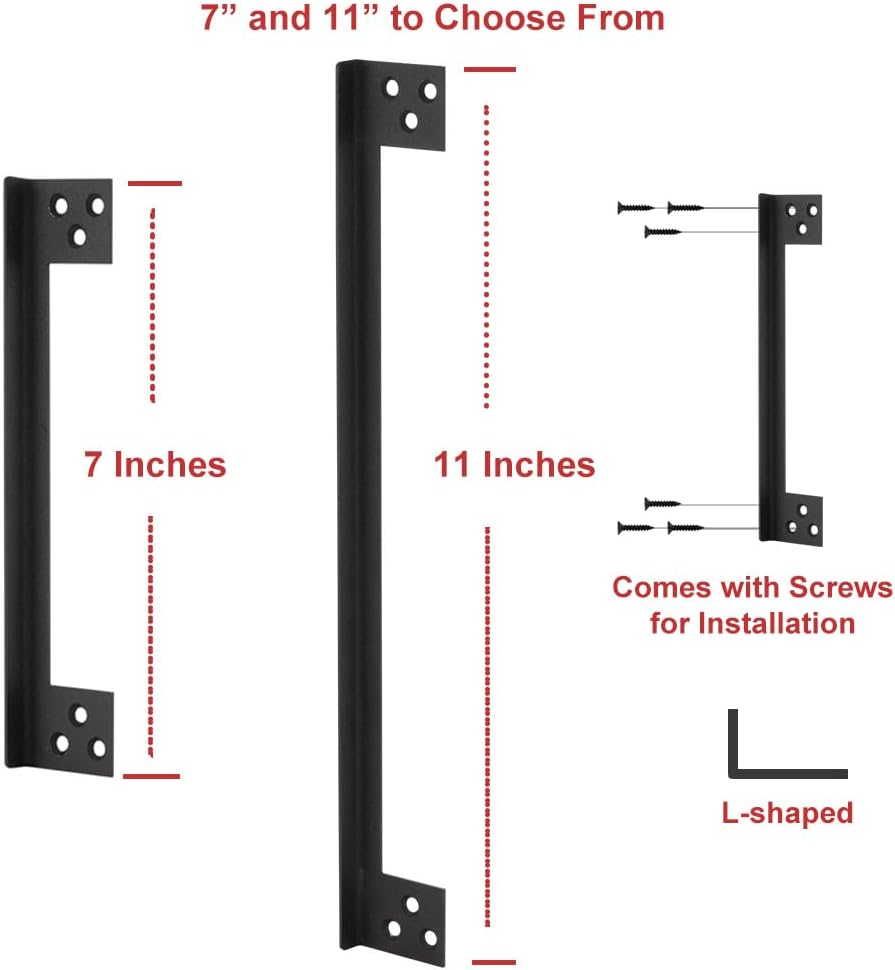 L-Shaped Door Latch Guard Plates 11", Latch Protector Matte Black, Outswing Door Security, Dead Bolt Cover Shield(11 In. - 2Pack) image number 3