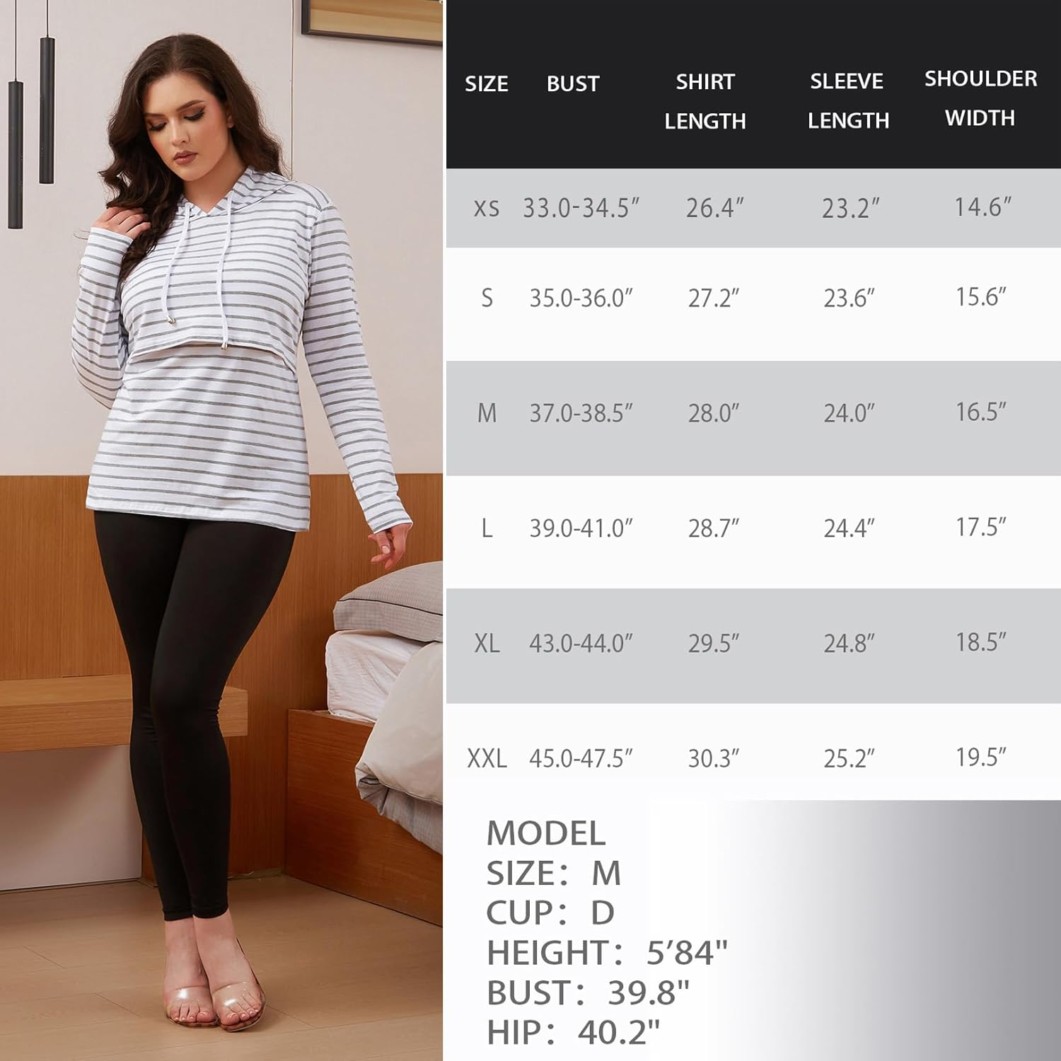 GINKANA Women'S Nursing Hoodie Sweatshirt Long Sleeves Breastfeeding Maternity Tops Casual Clothes image number 5