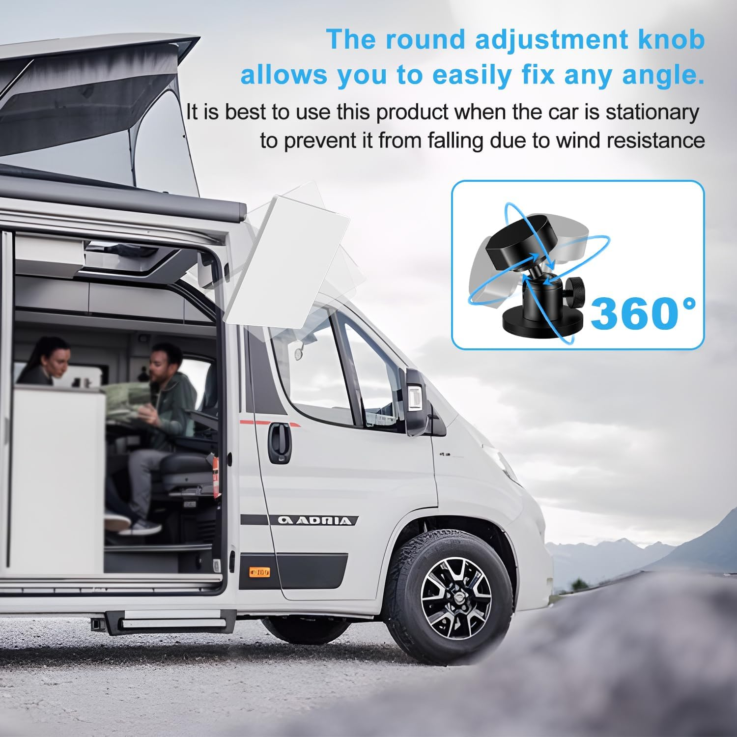 Cloudvalley Adjustable Magnetic Mount for Starlink Mini Accessories, Compatible with OEM Pipe Adapters, Aluminum Alloy Mounts on Car RV Fence Yachts