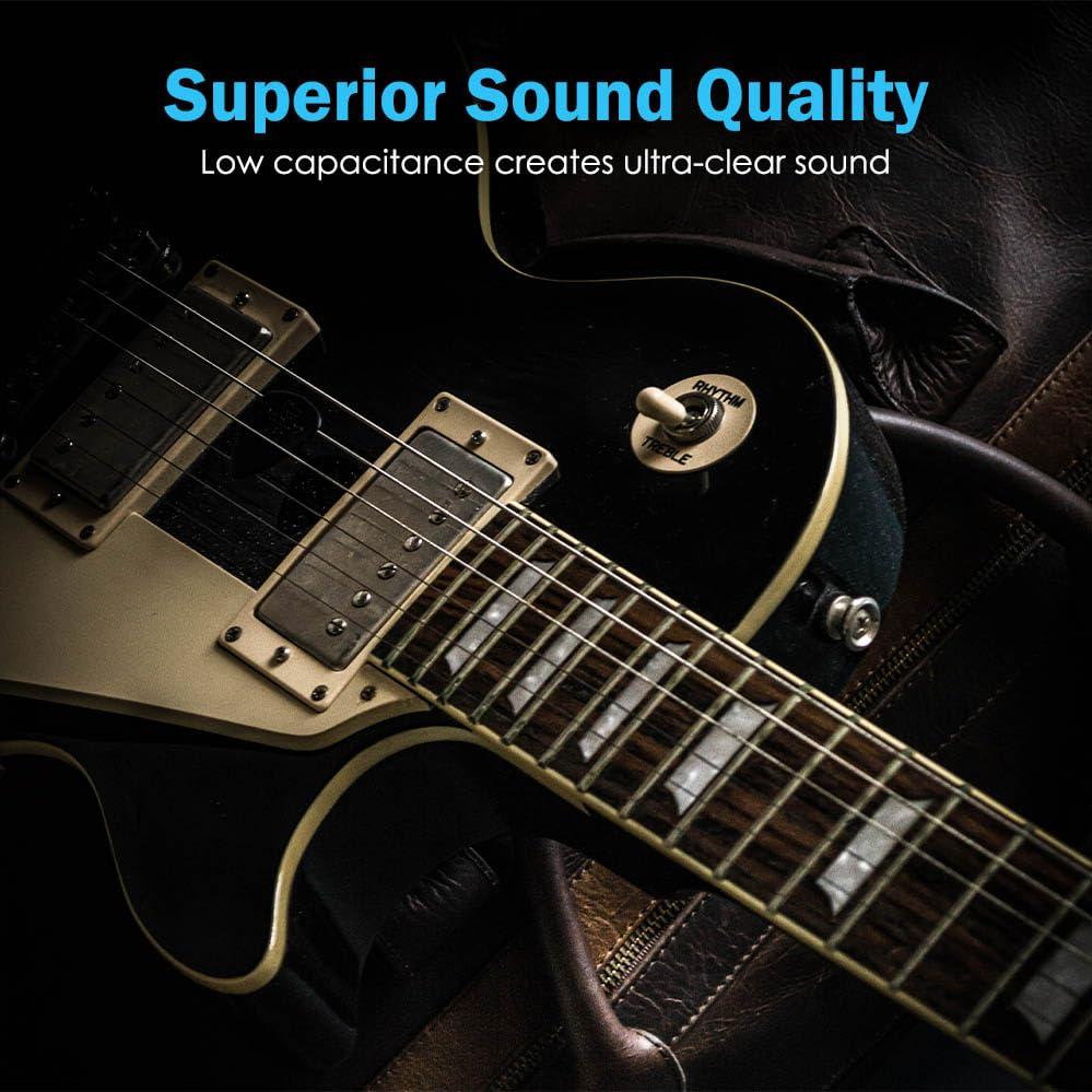 TEKERA Guitar Cable, 2-Pack Balance 6.35Mm TRS 1/4 Inch Cable, Stereo Quarter Inch TRS Male Cable (3.3FT/1M) image number 2