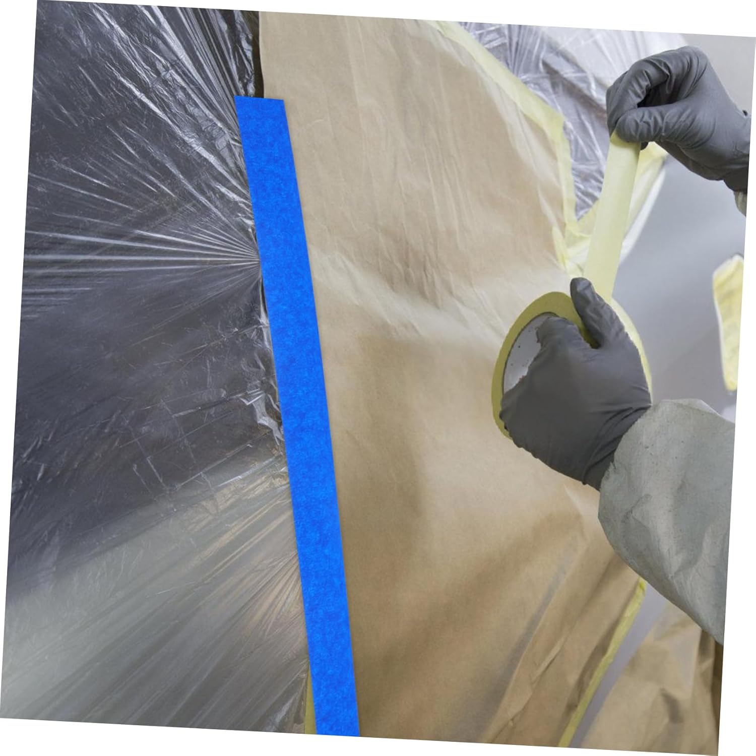 Flexible Crepe Paper Masking Tape 6 Rolls Painters Tape Adhesive Writable Surface Wall Painting image number 2