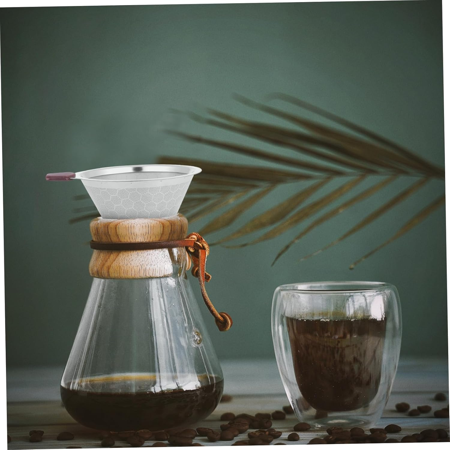 SEWACC Stainless Steel Coffee Filter Dripper Material Cups for Home Tea Brewing and Cafe Shop Use Random Style image number 3