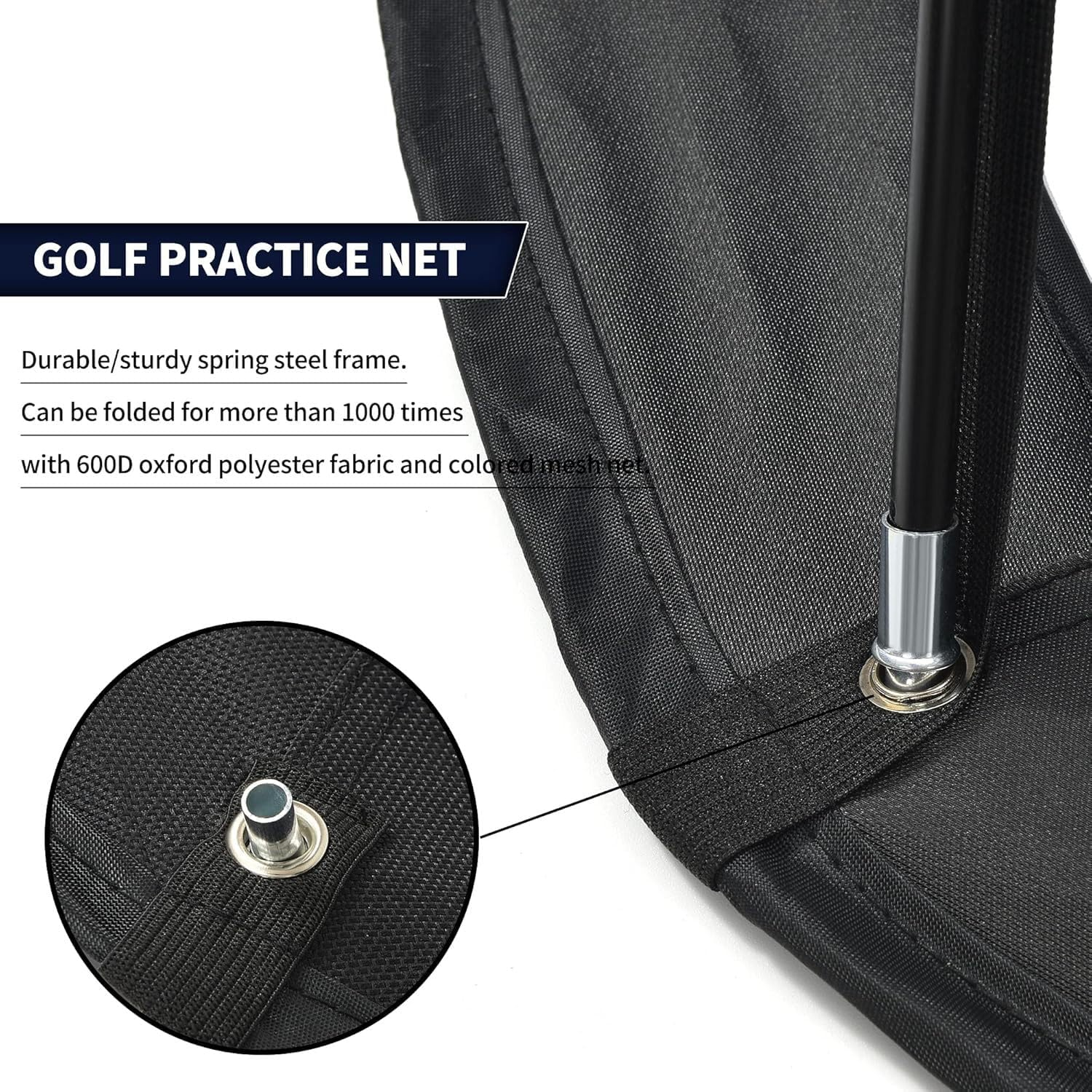 Foldable Golf Chipping Practice Net, with 4 Ground Stakes and Storage Bag image number 3