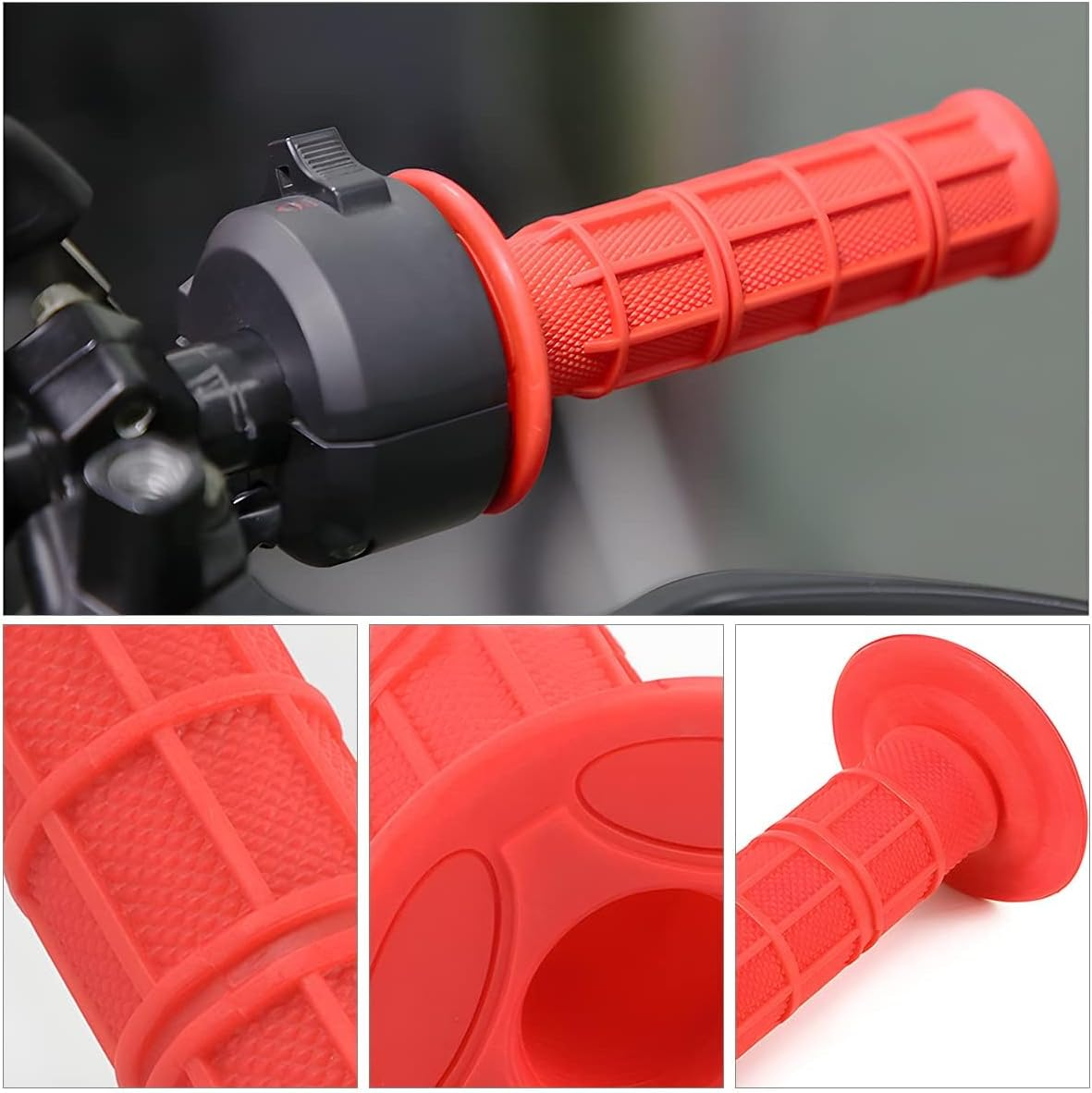 1" 25Mm Motorcycle Hand Grips, 2Pack Non Slip Rubber Handlebar, 1 Inch Diameter Comfortable Hand Bar Thruster Grips, Universal for Motorcycle, Offroad, Honda, Kawasaki, Suzuki image number 5