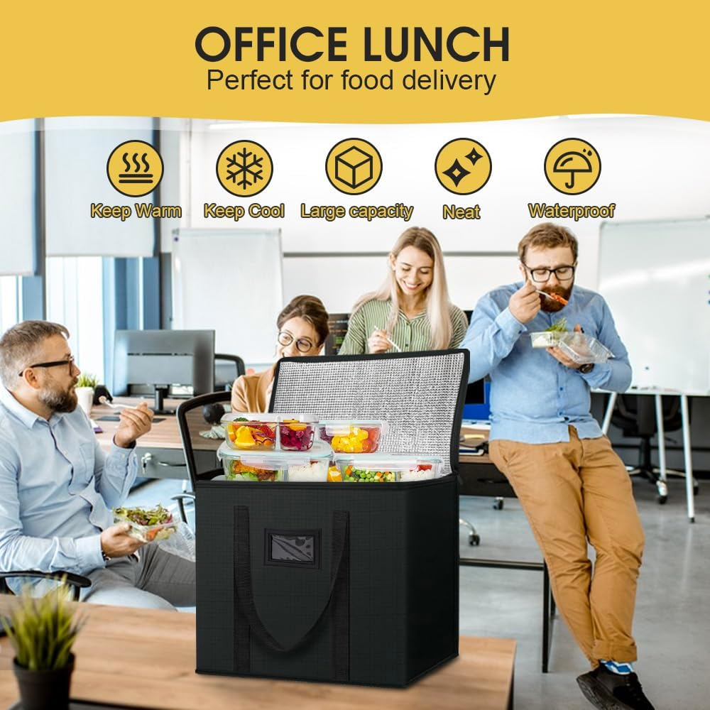 Large Insulated Delivery Bag, 43L/70L Cooler and Food Warmer, Reusable Insulation Pizza Warmer for Catering, Collapsible Grocery Shopping Tote image number 1