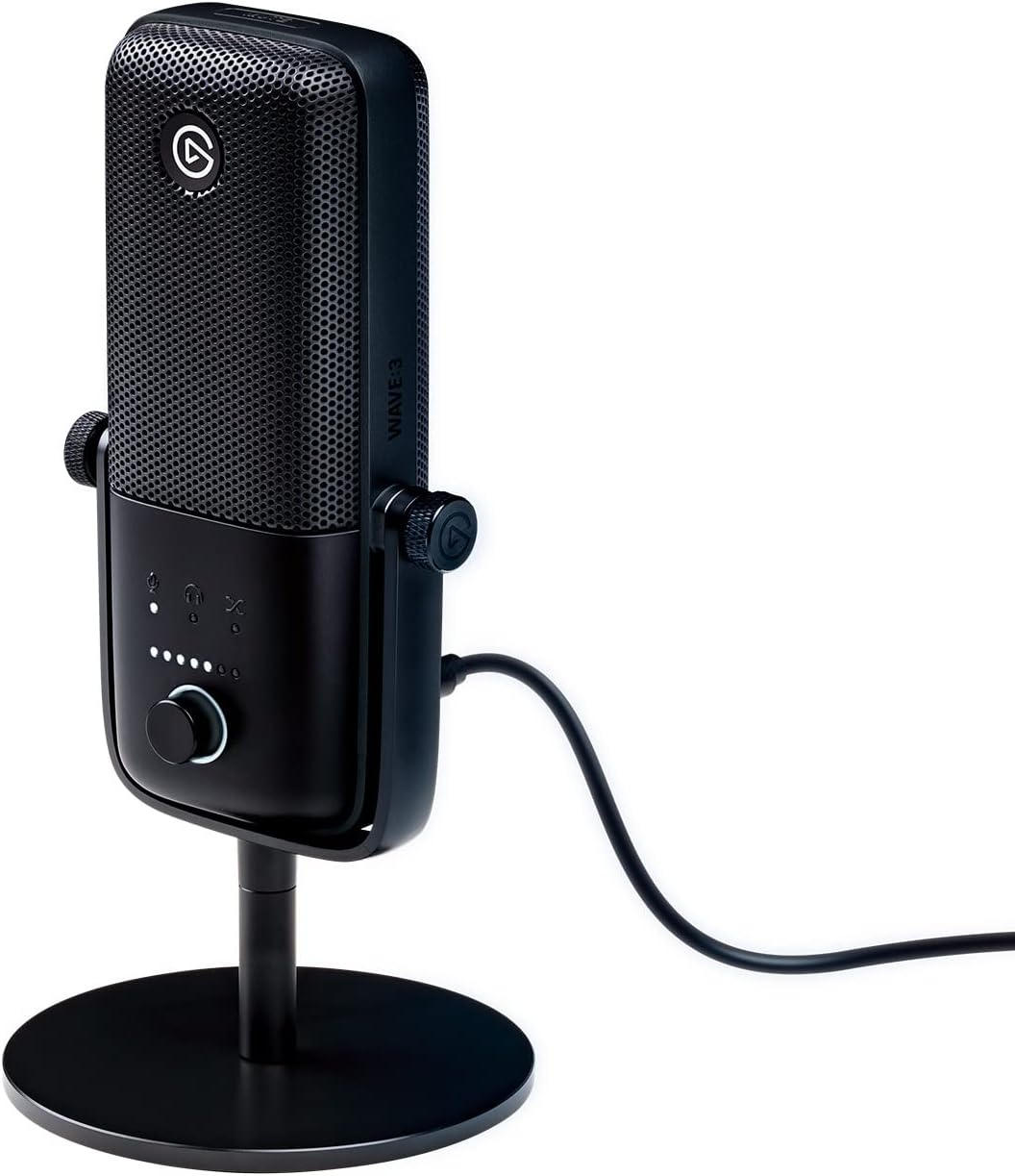 Elgato Wave:3 - Premium USB Condenser Microphone and Digital Mixing Solution, Anti-Clipping Technology, Capacitive Mute, Streaming and Podcasting, White (10MAB9911) image number 1