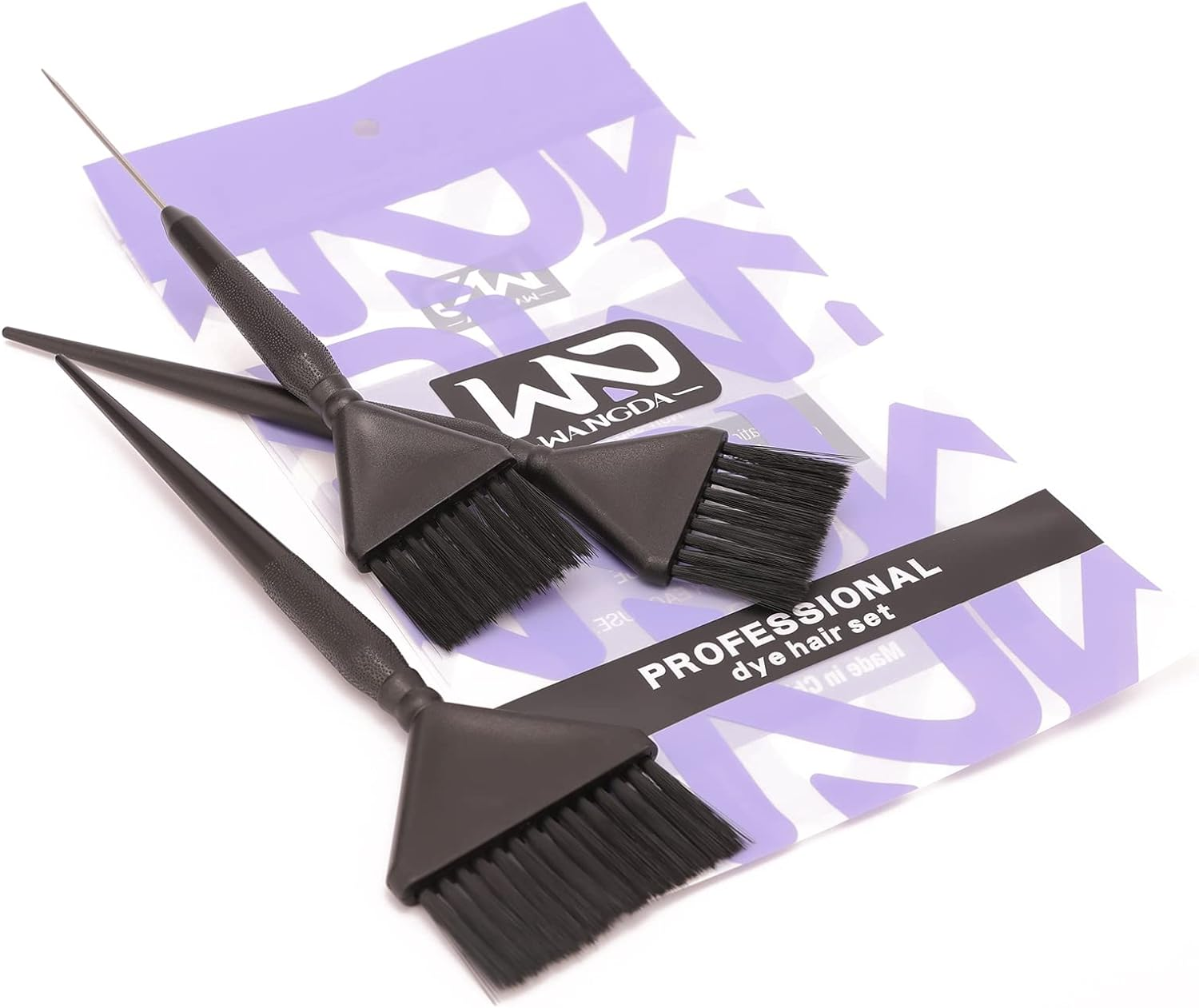 Hair Dye Brush Set - Family Pack Coloring Brushes in Bulk, Tint for Precise Application - 3 Pack (Black) - Black image number 2