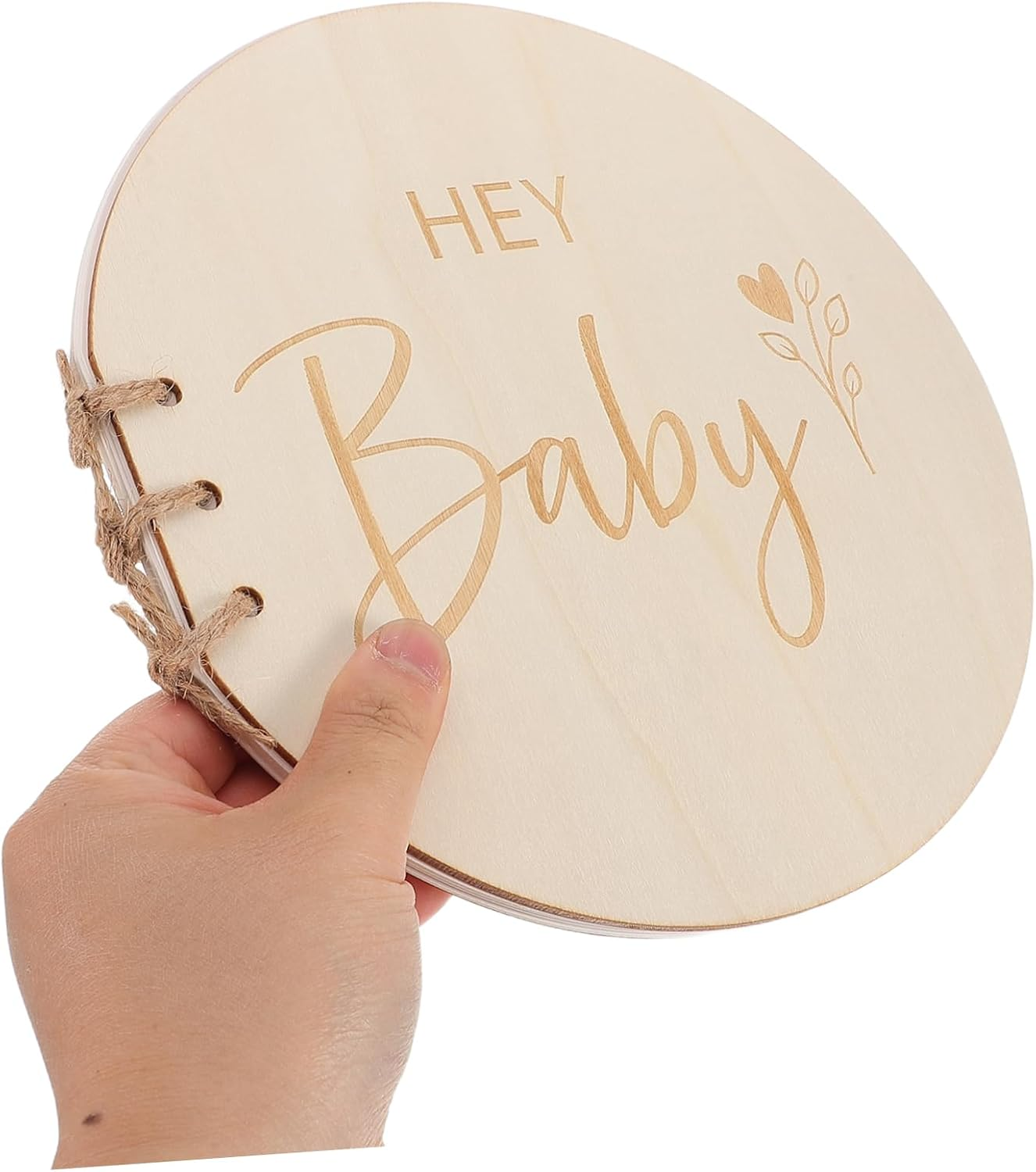 KICHOUSE Rustic Wooden Shower Guest Book with Sign in Pages Memory Album for Newborns Elegant Keepsake for Boys for Celebrations and Events image number 6