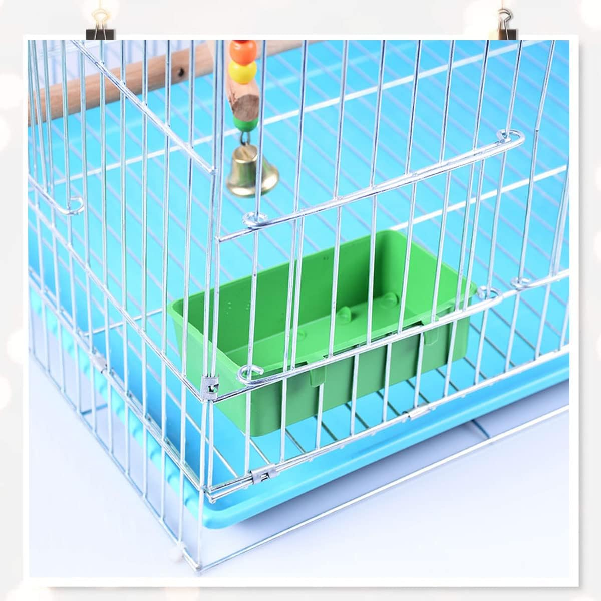 Fuxunamz Bird Cage Bathtub Bird Multifunctional Feeder - Plastic Bird House, Hanging Bird Feeder House, Bird Bath with Hook for Small Birds Finch, Budgie, Canary, Parrot