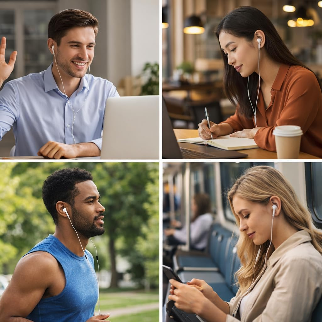 Mizi 2 Pack USB C Headphones - Wired Earphones with Microphone & Volume Control, USB Type-C Earbuds Compatible with Iphone 17/16/15 Pro Max/Plus/Air, Ipad Pro/Air, Galaxy S25/S24/S23/S22/S21, White image number 1