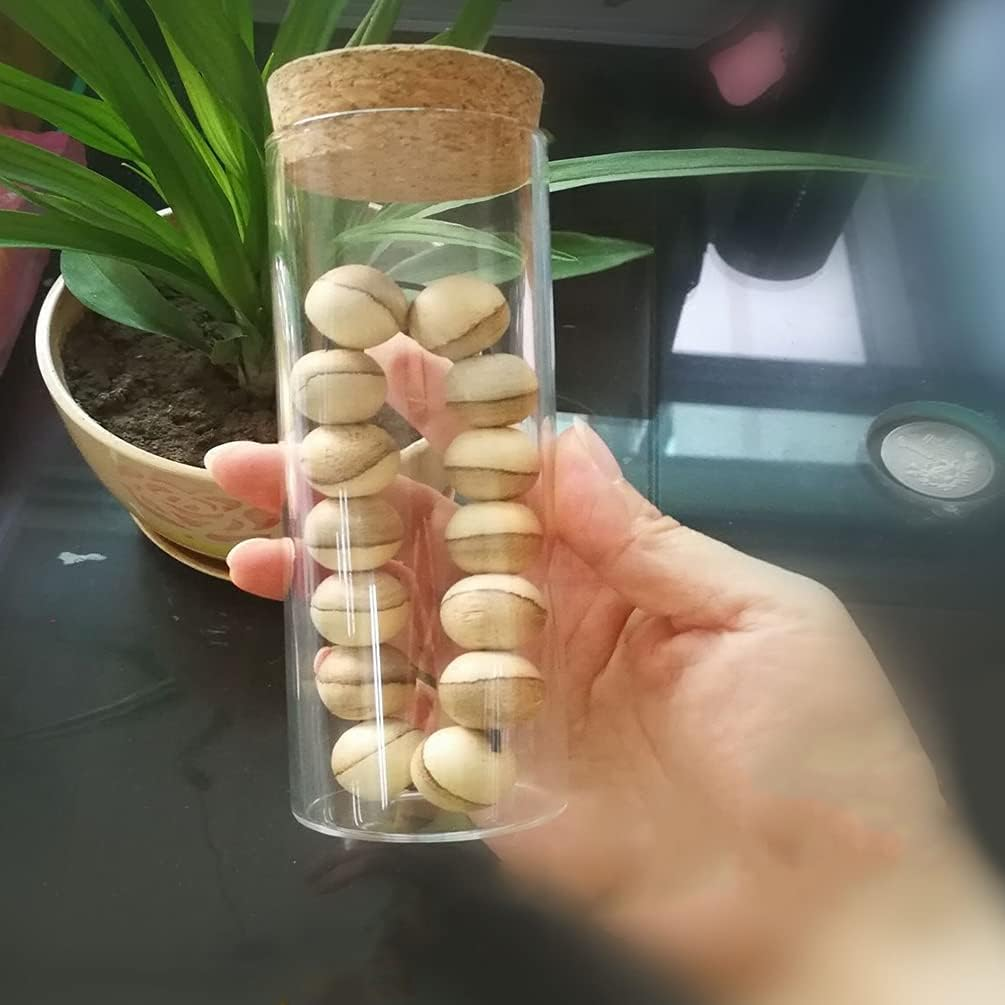 2Pcs 300Ml/10Oz Kitchen Storage Containers with Cork Lids Refillable Clear Glass Food Canisters Storage Container Vial Jars for Tea Coffee Flower Dry Goods Pantry image number 5