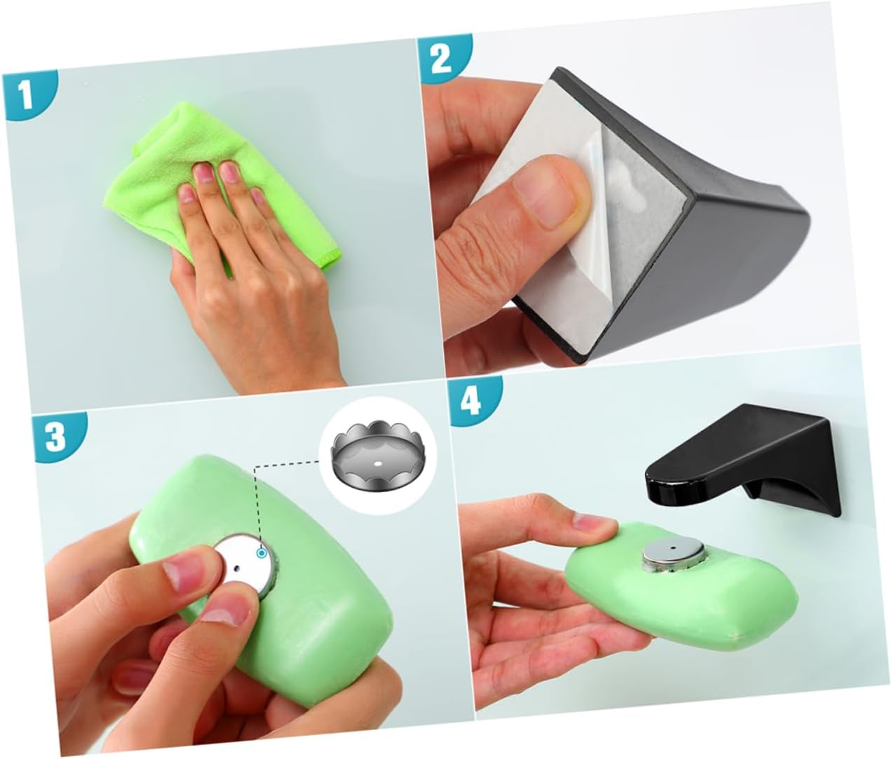 LOLIPPYY 2Pcs Magnetic Soap Racks Easy Install Wall Hanging Soap Holder Rustproof Storage