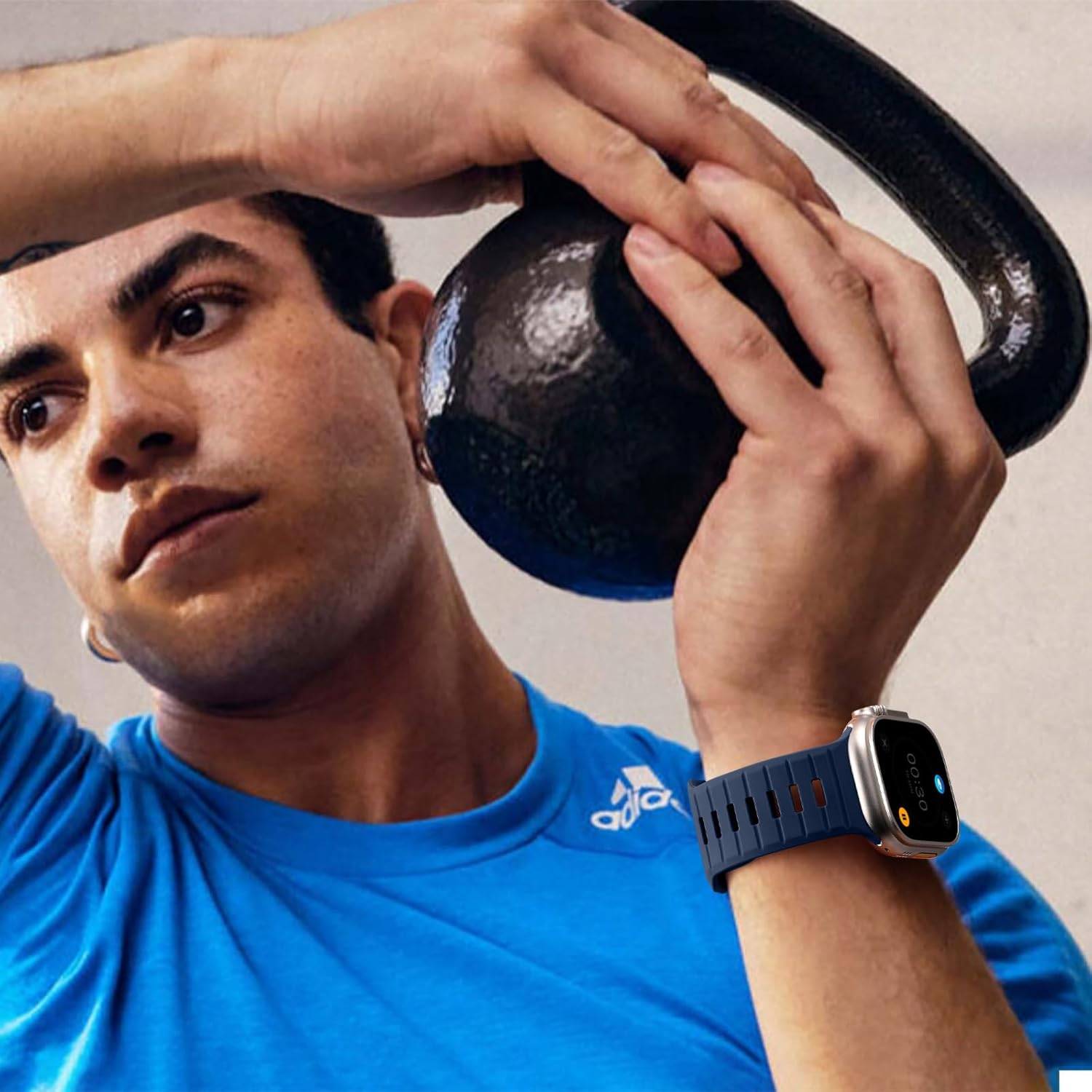 WJK Sport Bands Compatible with Apple Watch Ultra/Ultra 2 3 Band, Soft Silicone Sport Waterproof Replacement Strap for Iwatch Series 11 10 9 8 7 6 5 4 3 2 1 SE 49Mm 46Mm 45Mm 44Mm 42Mm, Multi Colors - Black image number 6