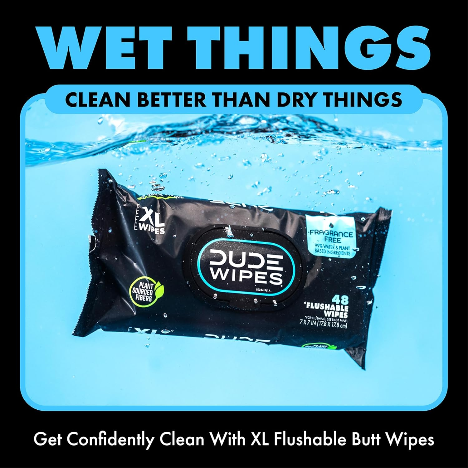 DUDE Wipes Flushable Wet Wipes 30 Wipes, Individually Wrapped for Travel, Unscented Wet Wipes with Vitamin-E & Aloe, Septic and Sewer Safe