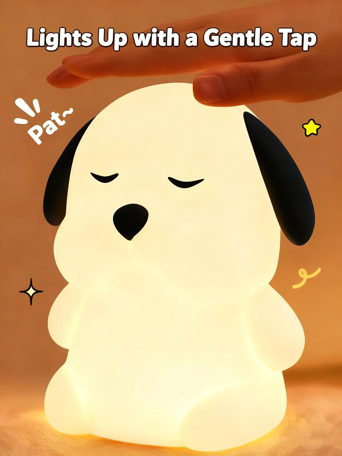 Dog Night Light, Cute Animal Soft Silicone LED Touch Lamp with Dimmable and Timer, Portable Rechargeable Nursery Toddler Feeding Room Bedside Decor Best Birthday Gifts for Baby Girls Boys Women image number 5