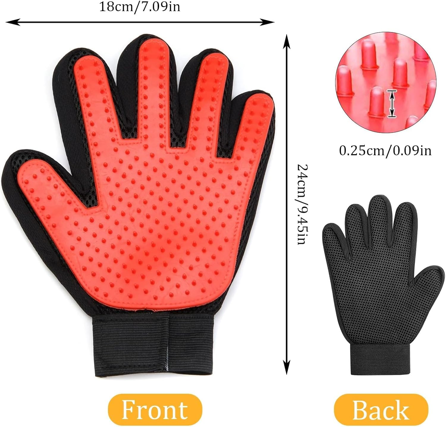 Pet Grooming Gloves, Grooming Glove for Cats, Dogs, Grooming Gloves, Massage and Pet Hair Removal image number 4