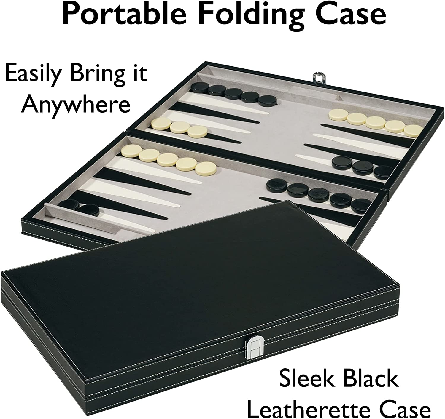 Mainstreet Classics 18-Inch Backgammon Board Game Set