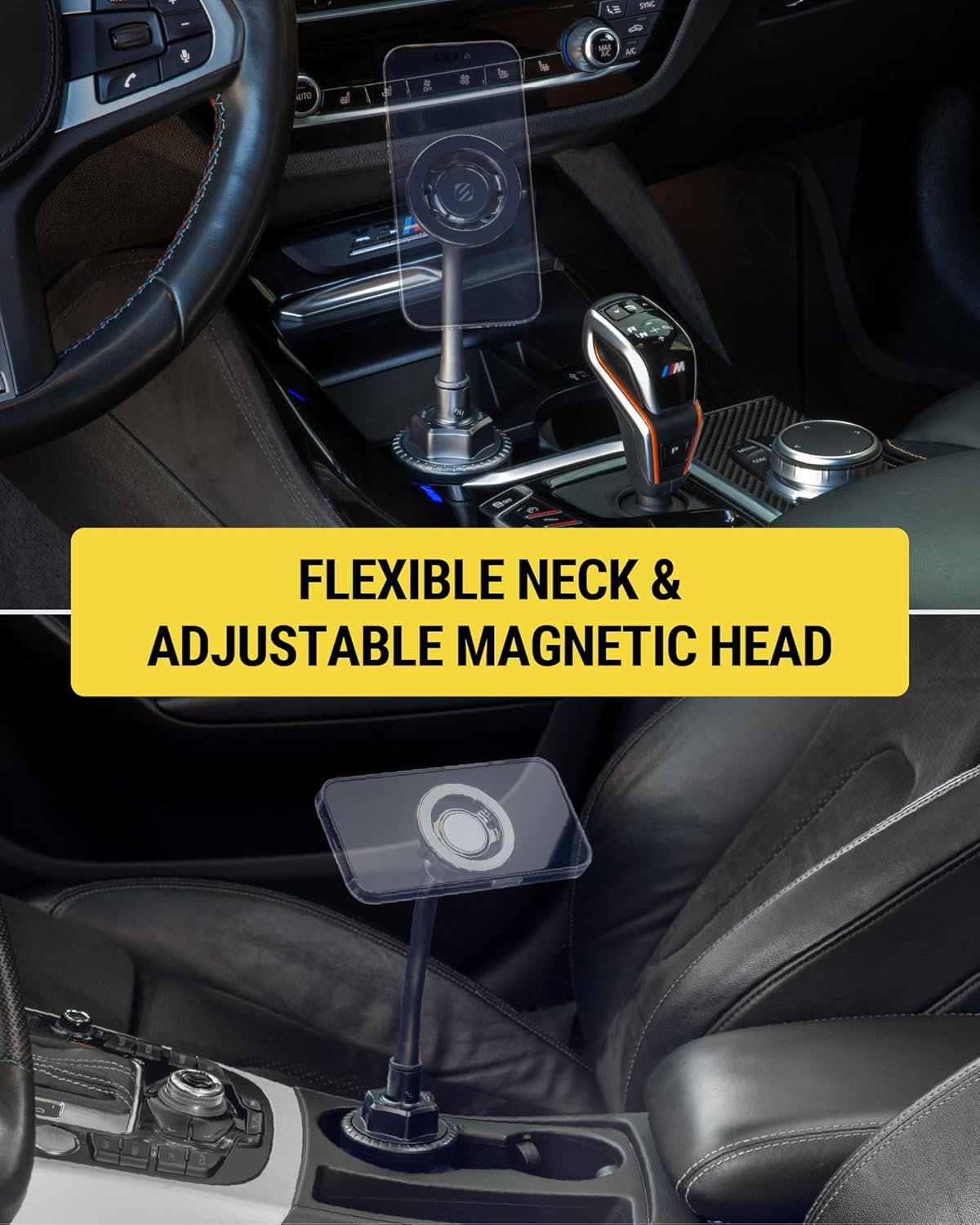 Scosche Magicmount&trade; SMSCUP Magnetic Cup Holder Phone Mount with Adjustable Gooseneck and Magnet Head, Magsafe Phone Holder for Car Compatible with Iphone 16 15 14 13 12 Series, Mag Safe Case & Android image number 3