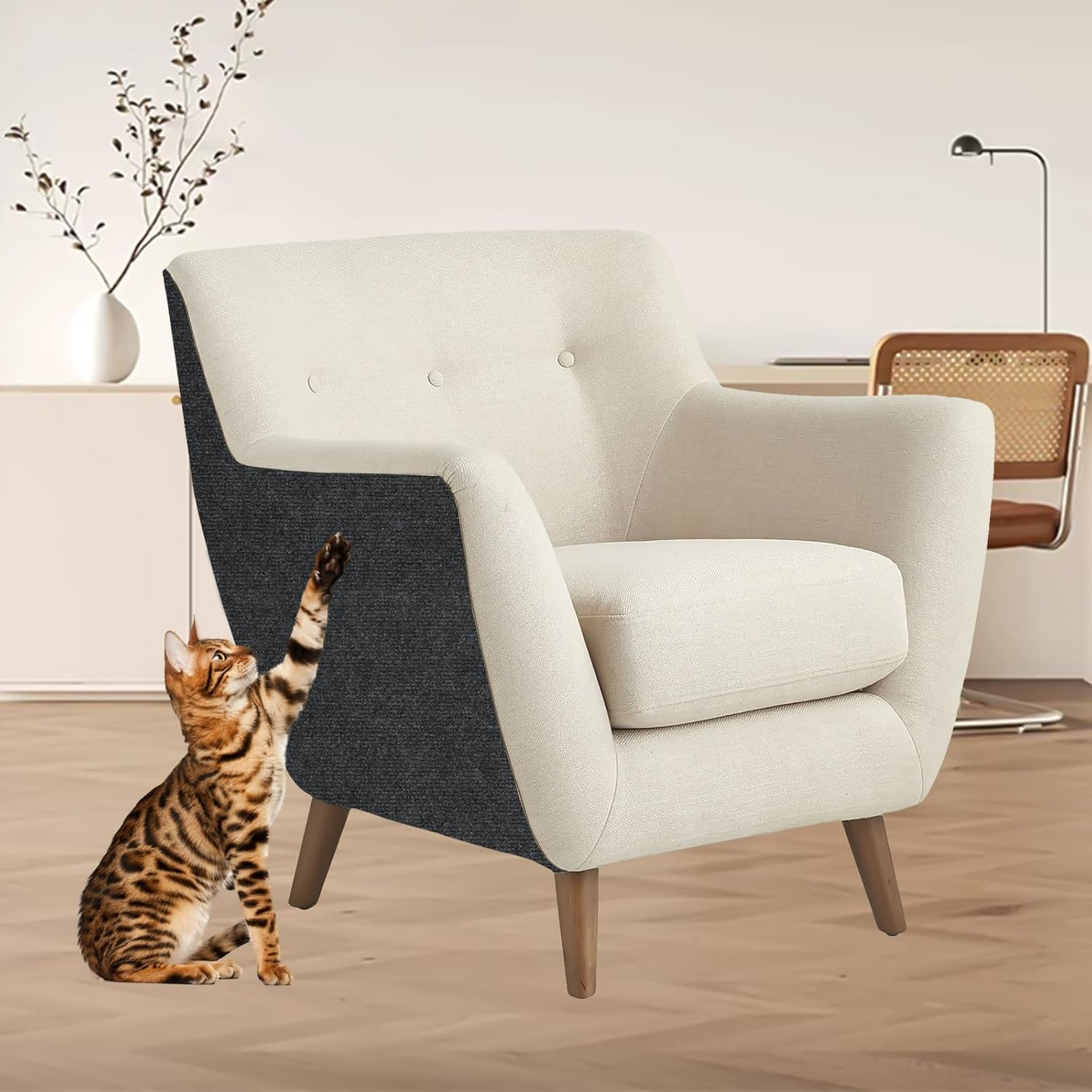 Cat Couch Protector, Self Adhesive Cat Scratch Pad, Cat Scratch Protector, Trimmable Self-Adhesive Carpet Mat Pad Cat, Cat Scratch Furniture Protector for Protect Couch Sofa Bed Door, 15.7&times;78.7 Inch