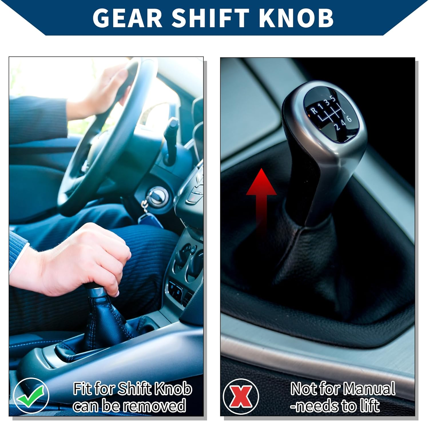 6 Speed Manual Gear Shift Knob for Mazda 3 2010-2013 / Front Automotive Gearbox Stick Shifter Lever Knob Durable Faux Leather Plastic / 1 Pcs Black image number 1