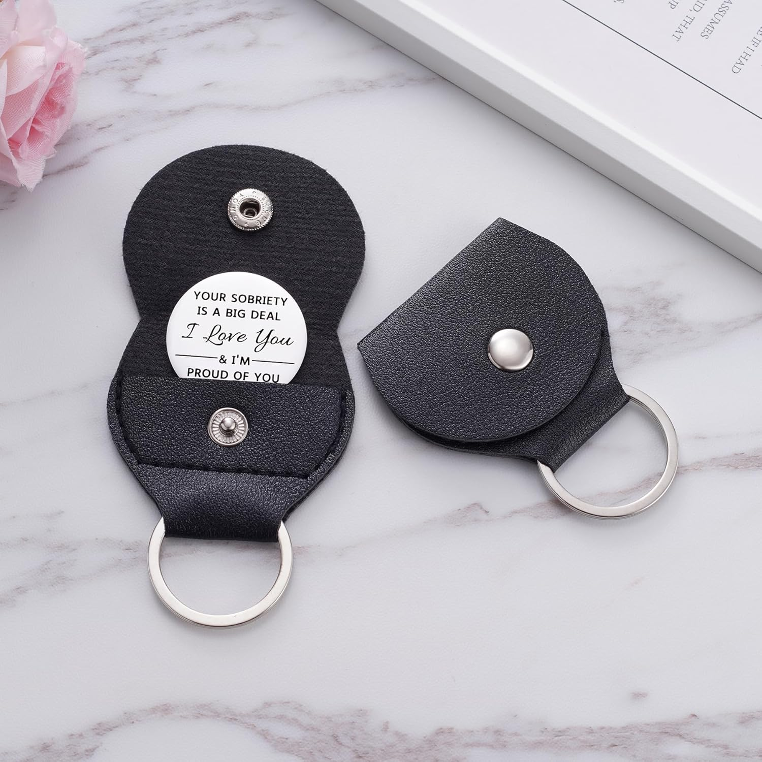 Ukodnus 1 to 11 Months Sobriety Coin, 1 to 30 Years Sober Coin, Clean & Sober One Day at a Time, Recovery Token, AA Anniversary Medallion Chip Gifts, Alcoholics Anonymous image number 4