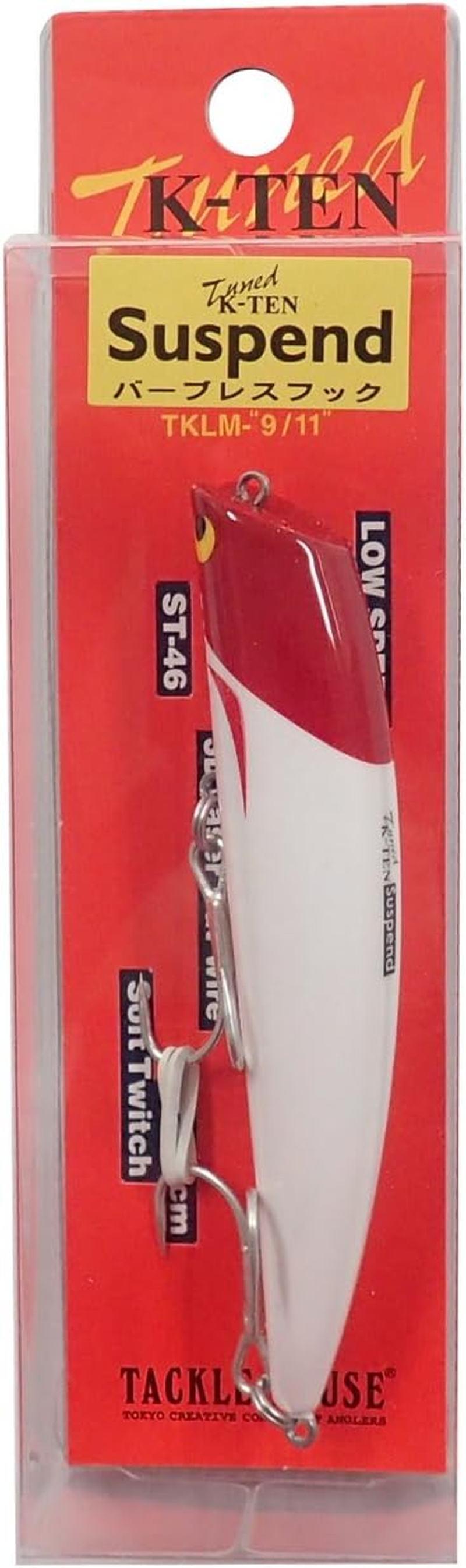 Tacklehouse Minnow Tuned K-Ten TKLM Ripless Minnow SP 3.5 Inches (90 Mm) 0.45 Oz (12.5 G) Suspended TKLM90SP Lure - Pearl Redhead 101