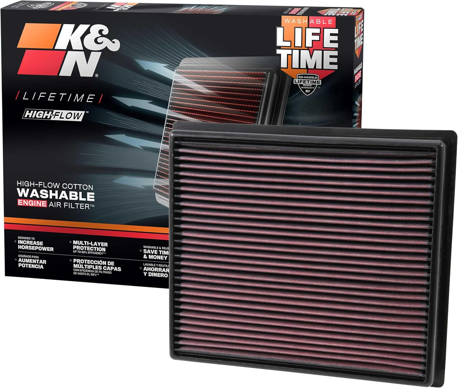 K&N 33-5017 Panel Air Filter for 2022 Toyota Sequoia 5.7L V8 Gas image number 6