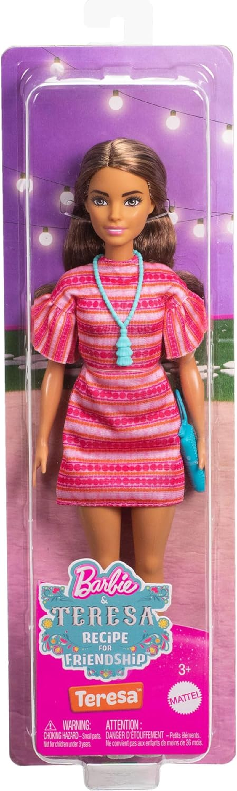 Barbie and Teresa Recipe for Friendship Teresa Fashion Doll Wearing Removable Signature Outfit with Accessories, Including Necklace image number 4