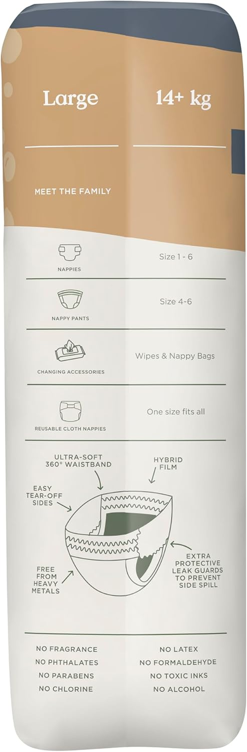 Tooshies | Swim Pants | Size Large 14+ Kgs | Hybrid Film with 30% Less Plastic | No Swell | Pull up and Tear off | Turtle Print | Unisex | 10Pk (Pack of 2) image number 5