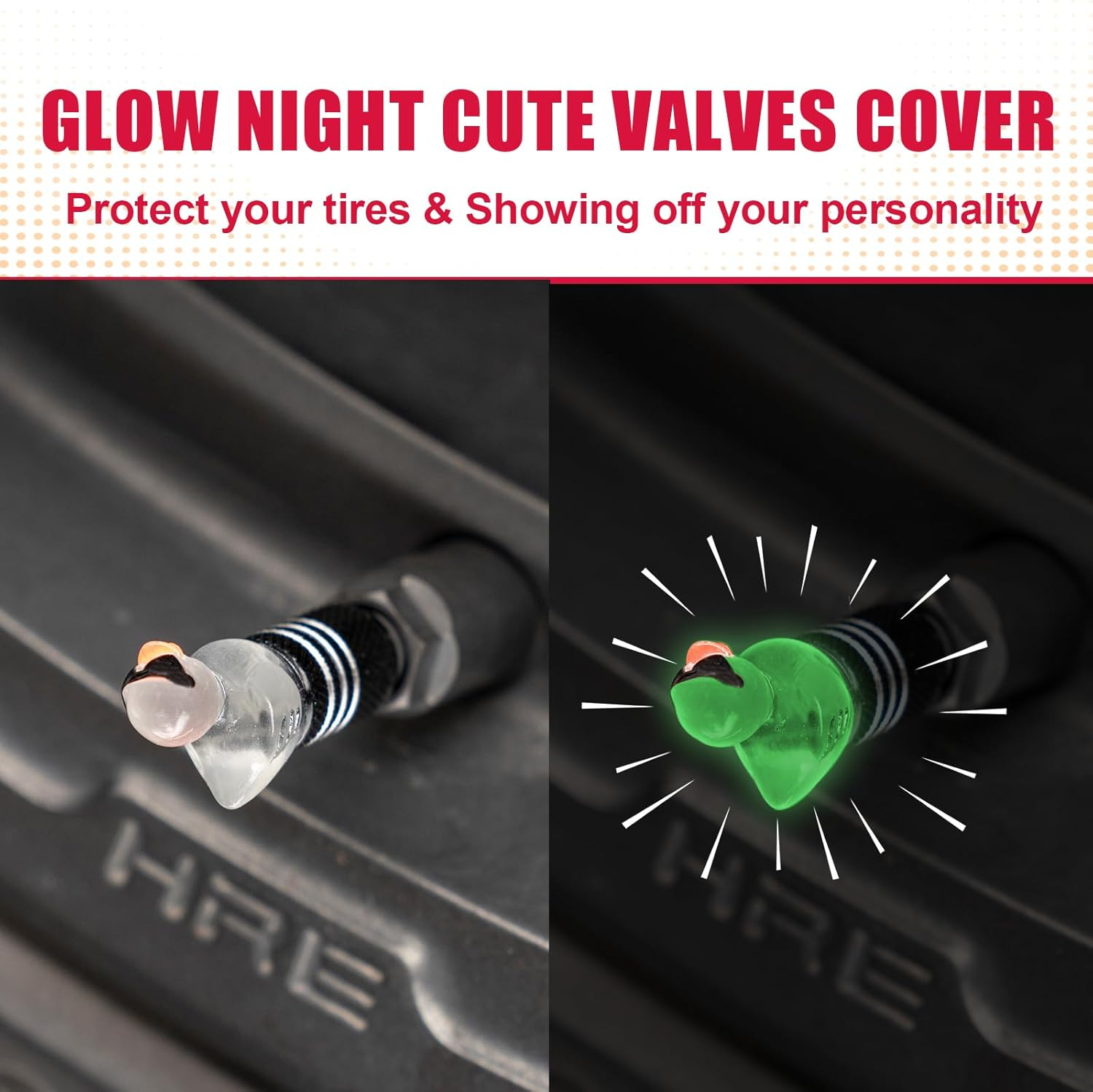 Rislobx 4Pcs Tire Valve Stem Cap Cover for Car SUV Truck, Valve Cover with Funny Duck Sunglasses, Decorative Tire Valve Caps Wheel Accessories (Black Sunglasses Duck) image number 4