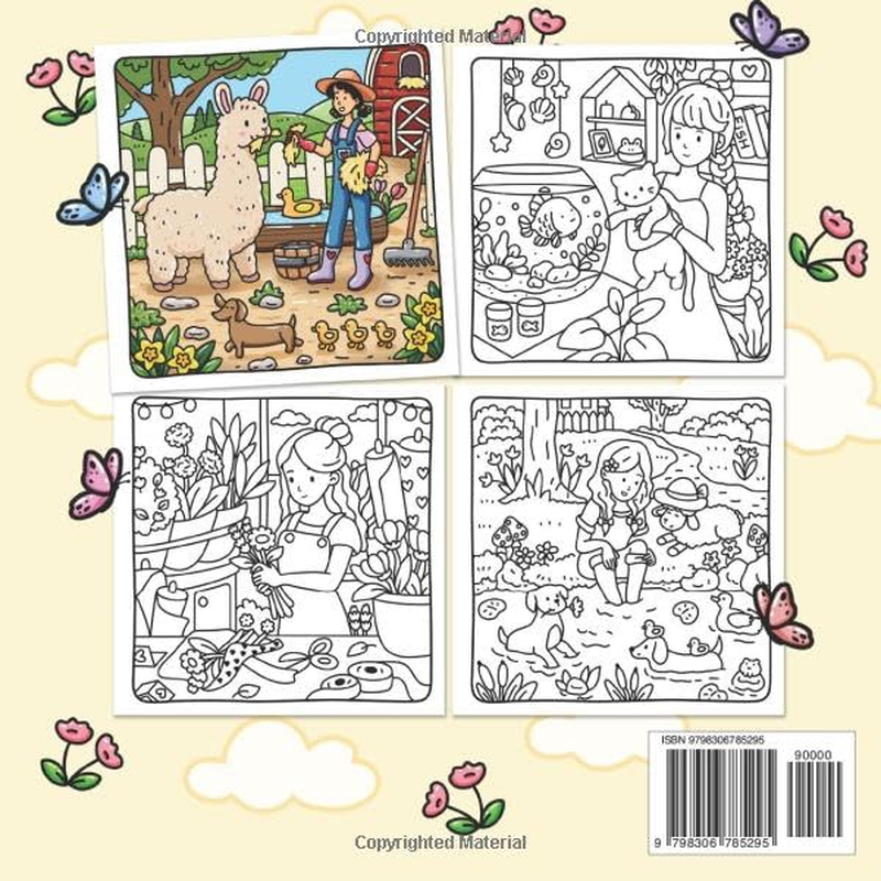 Cozy Girl Life: Cute Coloring Book for Adults & Teens Featuring Adorable Moments, Everyday Activities, and Sweet Nature Scenes