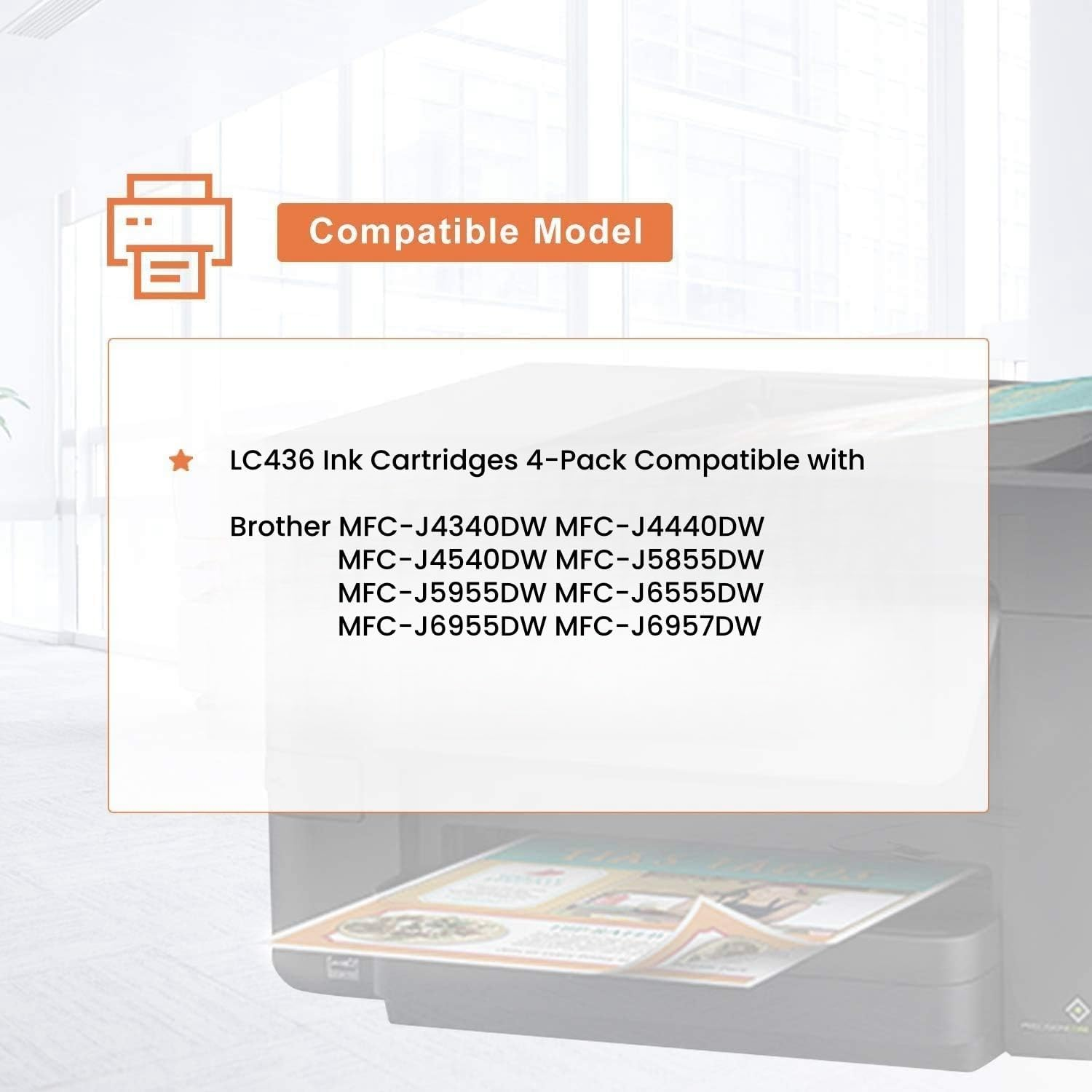 LC436 Ink Cartridges 4-Pack Compatible with Brother MFC-J4340DW MFC-J4440DW MFC-J4540DW MFC-J5855DW MFC-J5955DW MFC-J6555DW MFC-J6955DW MFC-J6957DW image number 5