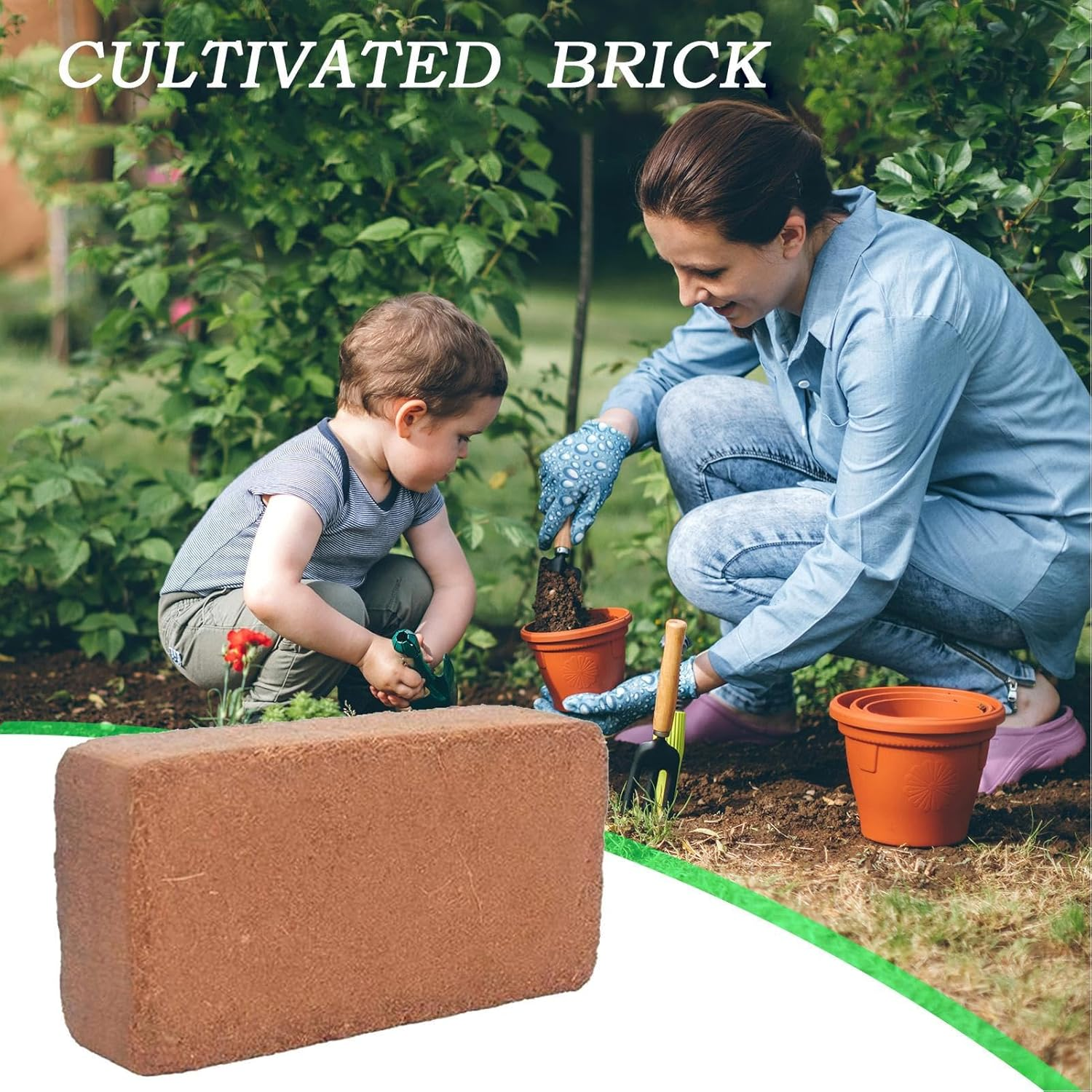 Vgvgaj Organic Coco Coir | Coco Coir Block - Ph-Balanced Moisture Supplies for Vegetables Houseplants Gardening Indoor Flowers Outdoor image number 1