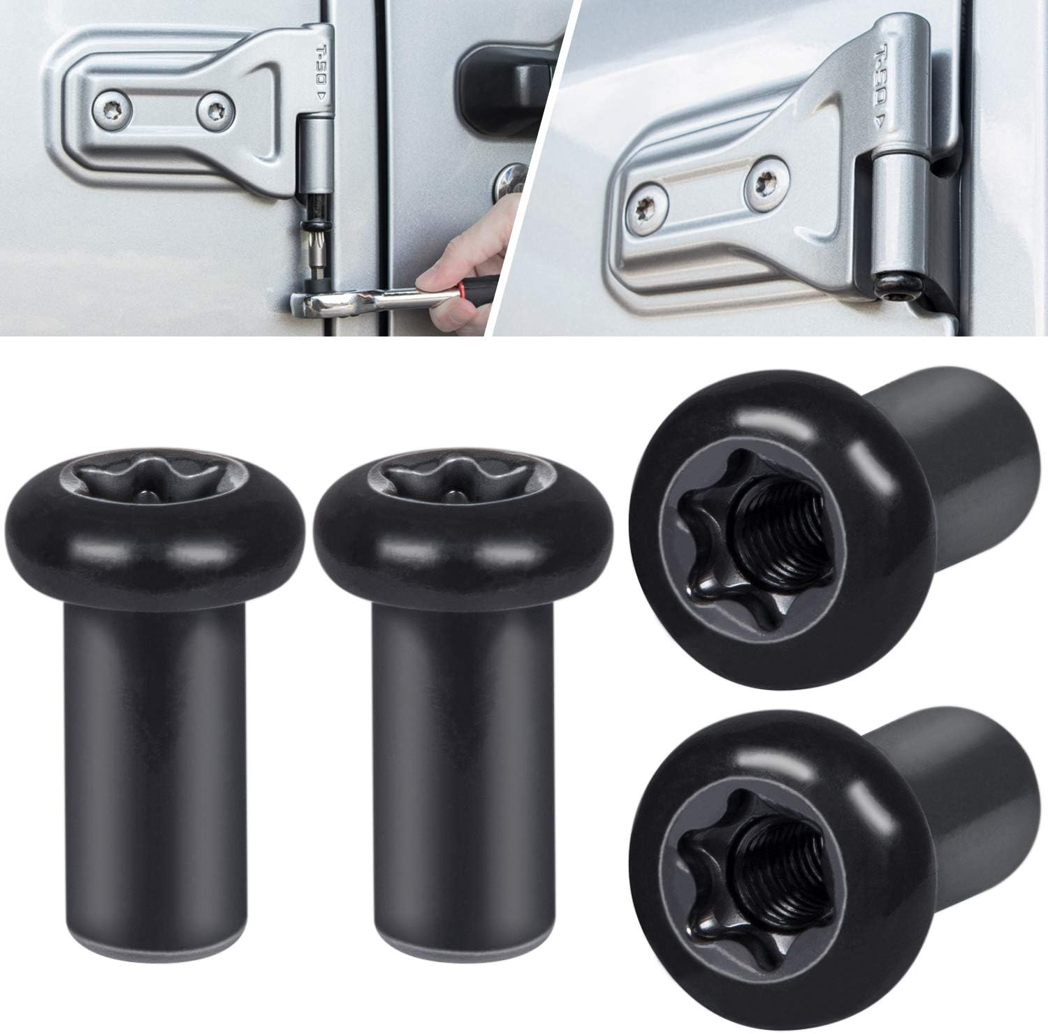 Door Bushing Removal Tool Hinge Liners for Jeep Wrangler JK JKU JL JLU Sports Sahara Freedom Rubicon Unlimited & Gladiator JT 2/4-Door 2007-2020 2021 (9 Pcs)