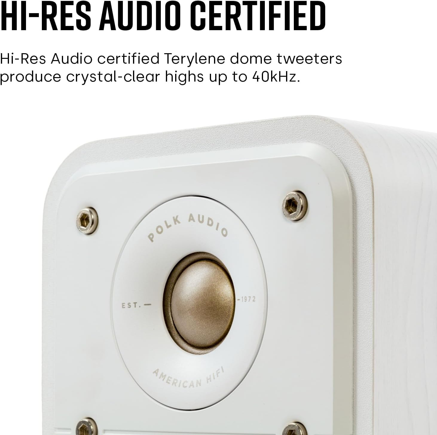 POLK AUDIO Signature Elite ES10 High-Resolution Surround Speakers for Home Theater, Stereo Speakers, Satellite Speaker, Hifi, Compatible with Dolby Atmos and DTS: X (Pair of 2) - White