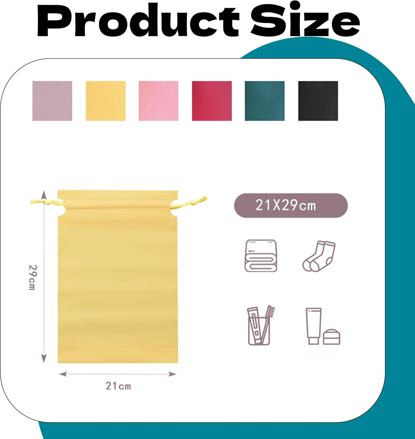 Zhooooonglf Multicolor Set of 12 Waterproof Drawstring Bag PE Plastic Folding Travel Storage Use Combine Travel Shoe Bag Waterproof Trip Bags Clothes Drawstring Shrinkable Closure Luggage image number 4