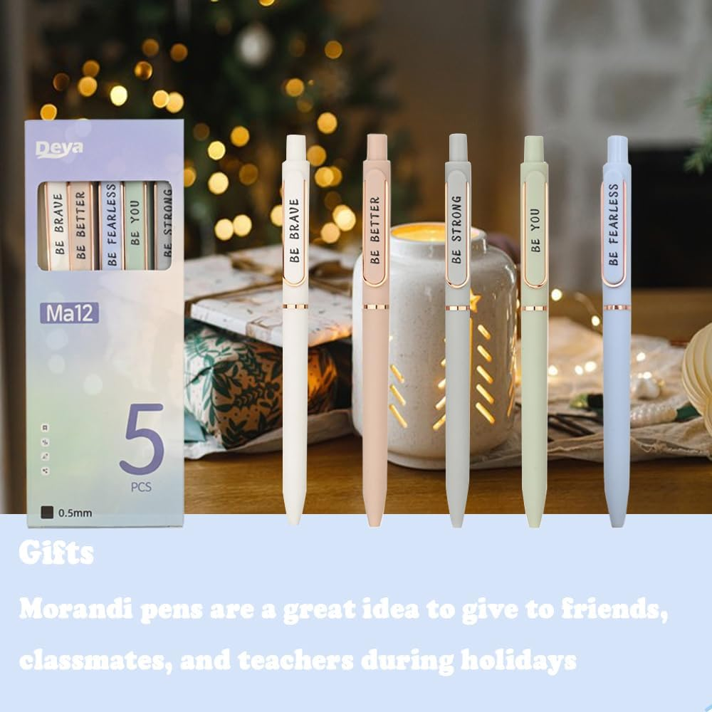 5 PCS Inspirational Neutral Pen, Motivational Pen for Women, 0.5MM Fine Ballpoint Pen, Female Business Quick Drying Ink Pens, Office School Supplies Gifts for Women image number 3