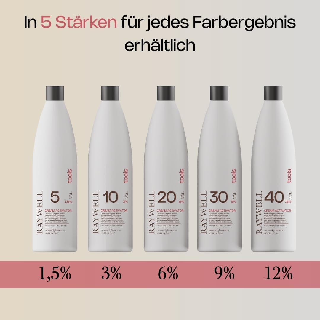 Raywell Cream Activator 3% 1000 Ml | Oxidant for Hair Colour & Tint | Easy to Use & Perfect Hold | Developer for Even, Long-Lasting Colour Results in Salon Quality (3%) image number 1