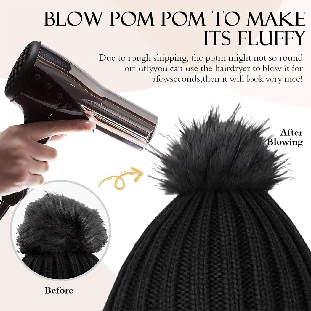 Idopick Winter Knit Beanie Hat for Men Women, Wool Knit Hat Soft Warm Beanie Cap Breathability & Elasticity Snow Cap Hat - Black image number 6