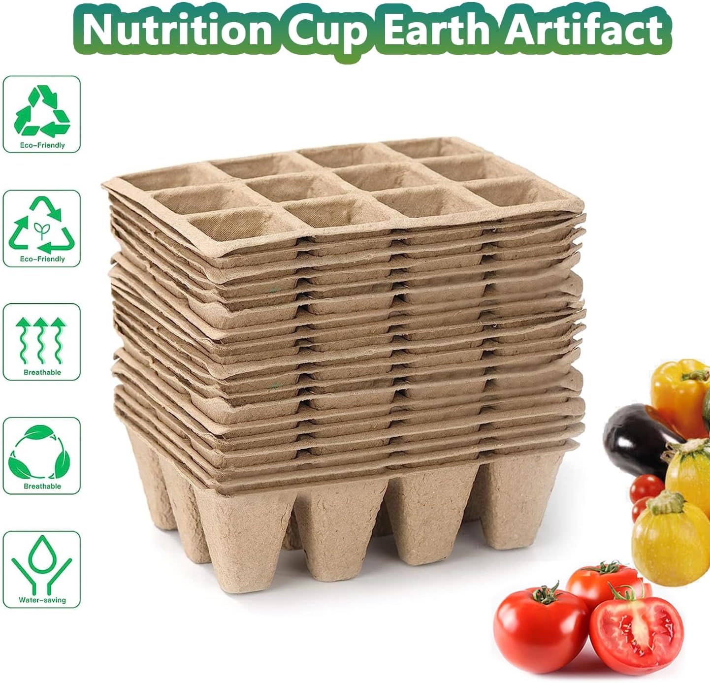 Doubleggs 360 Cells Seed Starter Tray, 30 Packs Biodegradable Peat Pots for Seedlings, Organic Germination Plant Starter Kit with 200 Labels and 2 Transplant Tools image number 4