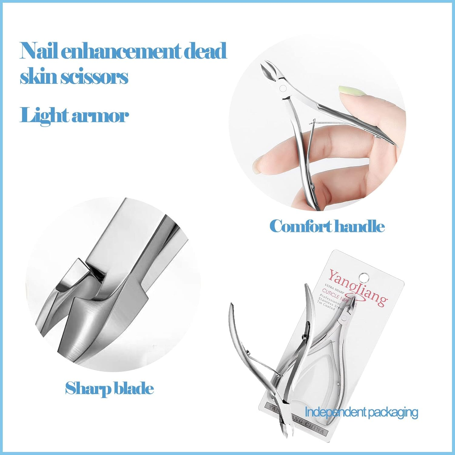 Cuticle Nippers, Cuticle Nippers Stainless Steel with Sharp and Smooth Cut, Cuticle Trimmer Fine for Removing Excess Torn Skin on Fingers and Toes image number 4