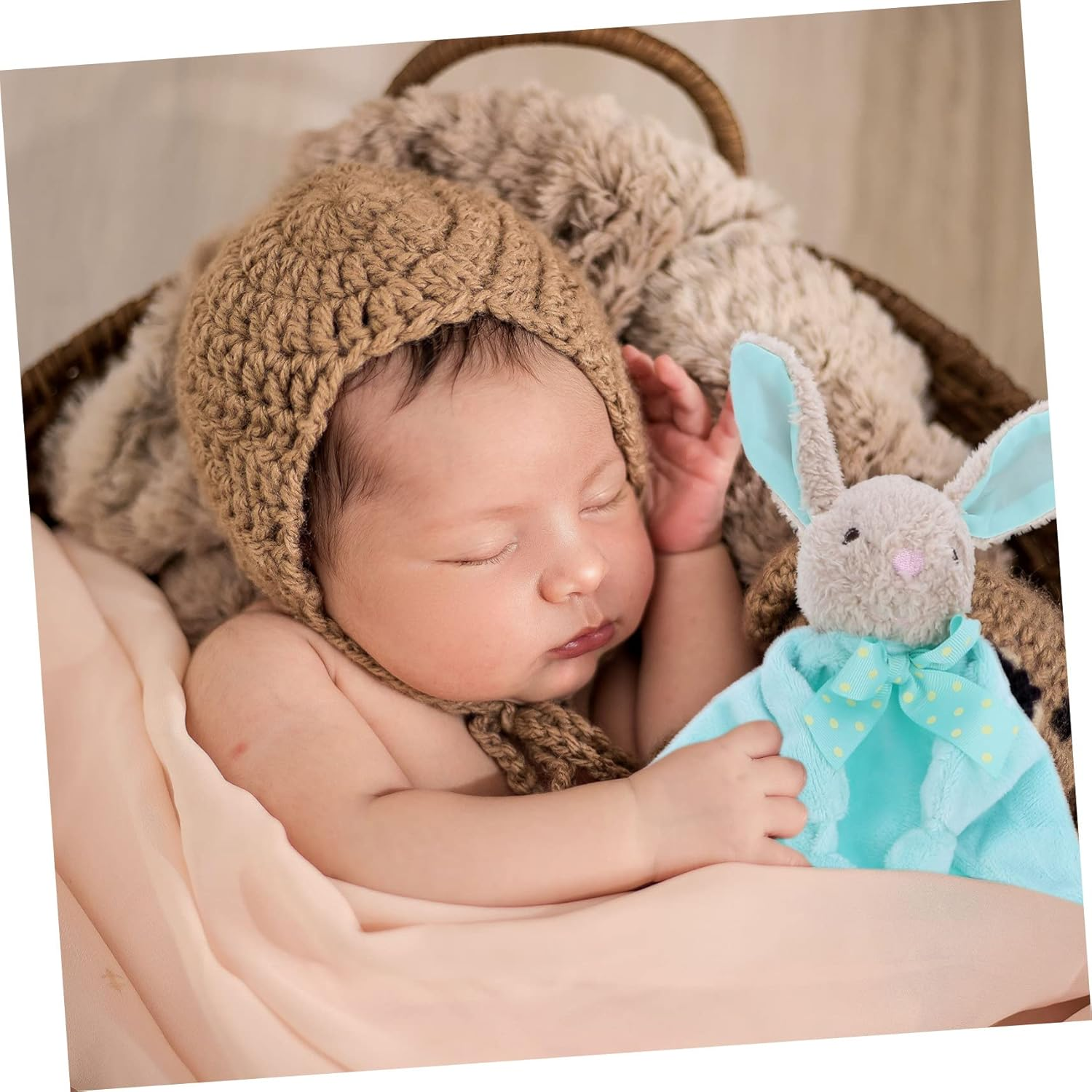 Toyvian 1Pc Plush Towel for Boy Girl Soft Comfort Blanket for Newborns Safe for Biting Playing Shower Rabbit image number 2