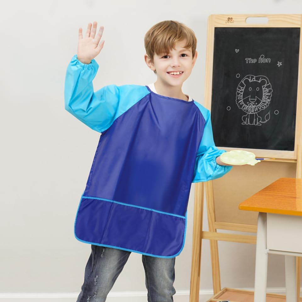Garneck Painting Shirt Art Smock for and - Long Sleeve Paint Shirt for Ages 7-12 Ideal for Creative Activities and Durable and Easy to Clean Paint Smock image number 2