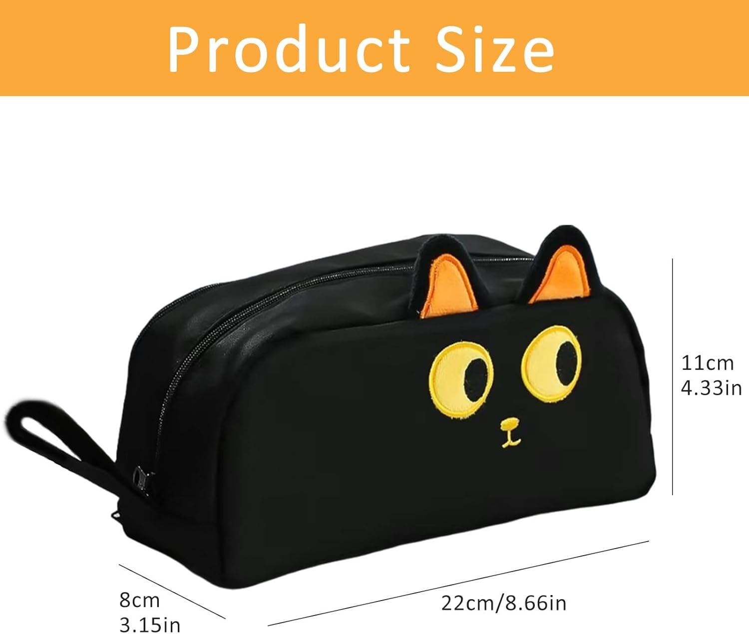 Large Capacity Pencil Case, TOTCOZY Cute Cat Pencil Pouch with Compartments, School Stationery Organizer, Travel Makeup Cosmetic Bag image number 5