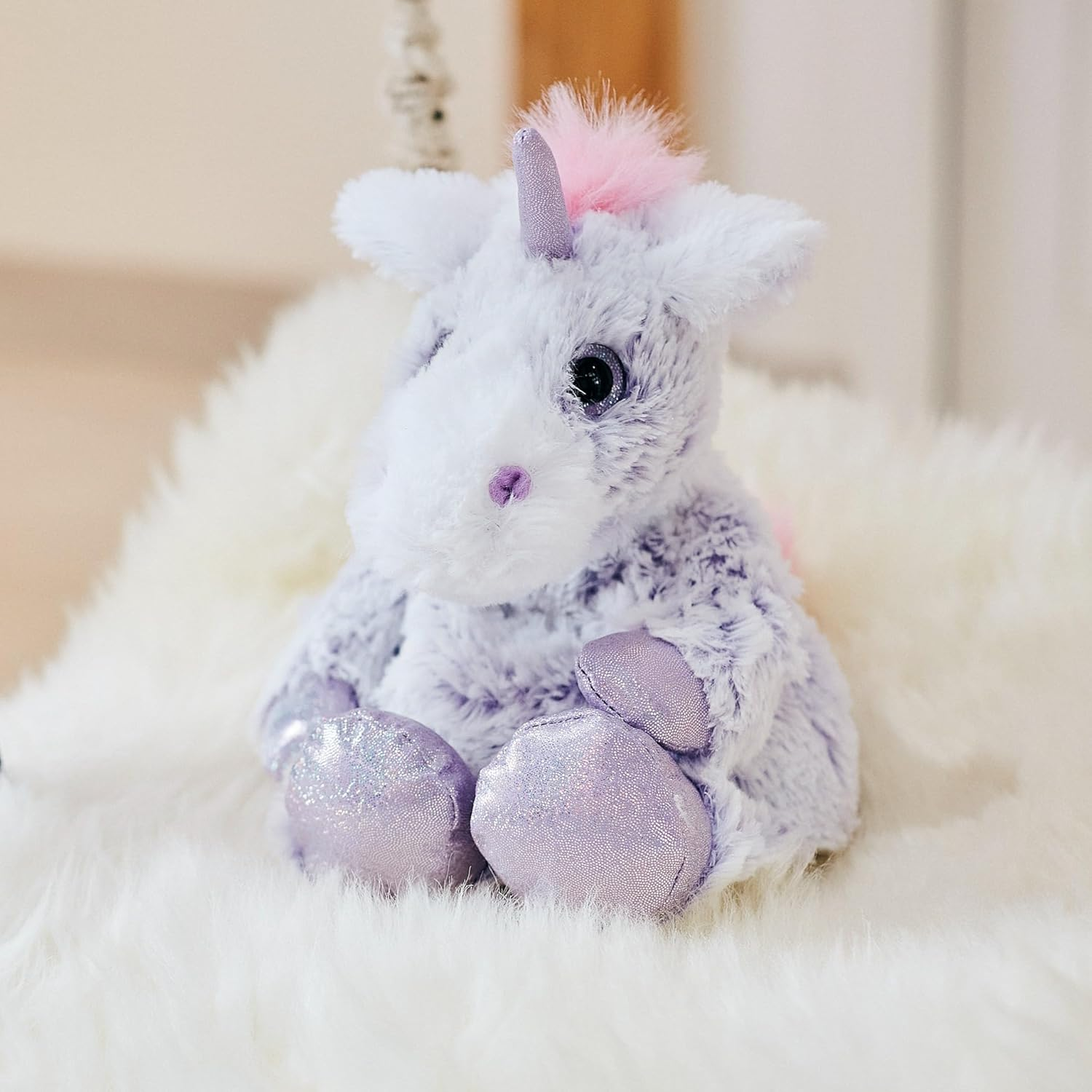 Warmies Plush Marshmallow Unicorn Microwavable Weighted Teddy with French Lavender Scent, Hot or Cold Wheat Bag for Cool Relaxation and Warm Relief