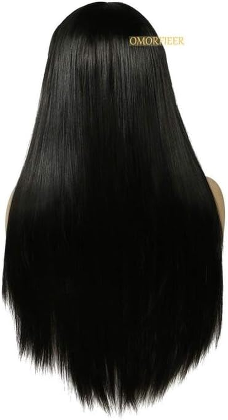 Womens 70Cm Long Straight Wig with Bangs Cosplay Wig Black image number 1