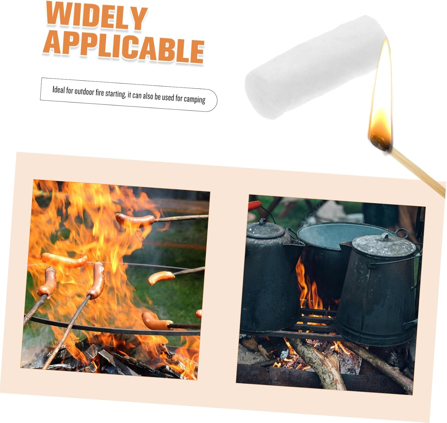 10Pcs Fire Starters Outdoor Fire Pits BBQ Ignition Cotton for Quick Ignition Camping Accessories