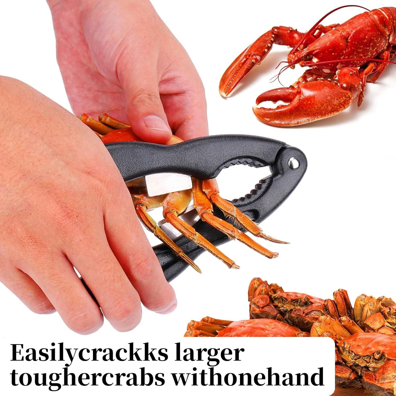 Crab Leg Crackers and Tools,Multifunctional Lobster Crackers and Picks Set Portable Shellfish Crab Claw Cracker Stainless Steel Seafood Crackers & Forks，2Pack image number 2